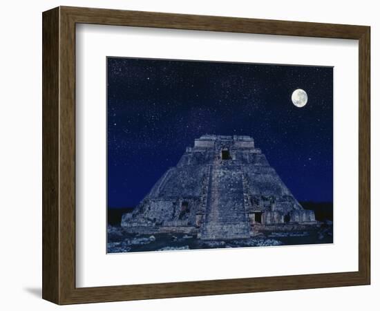 Pyramid of the Magician at Night-Robert Landau-Framed Photographic Print