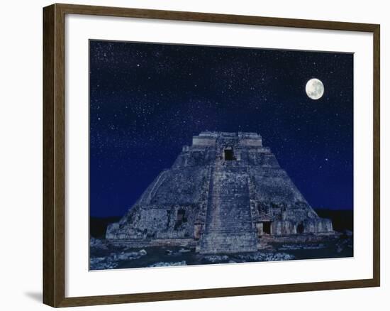 Pyramid of the Magician at Night-Robert Landau-Framed Photographic Print