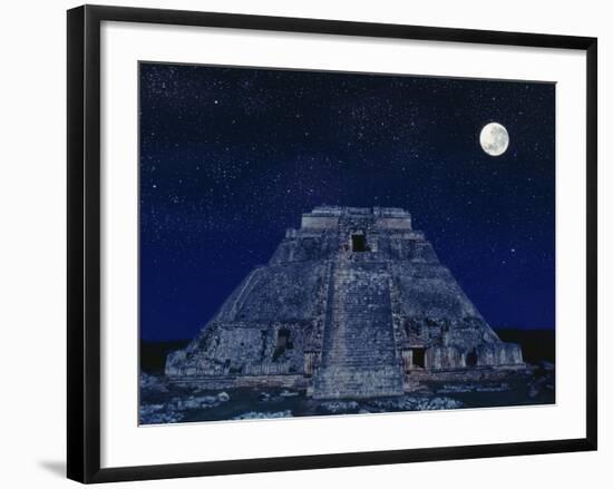 Pyramid of the Magician at Night-Robert Landau-Framed Photographic Print