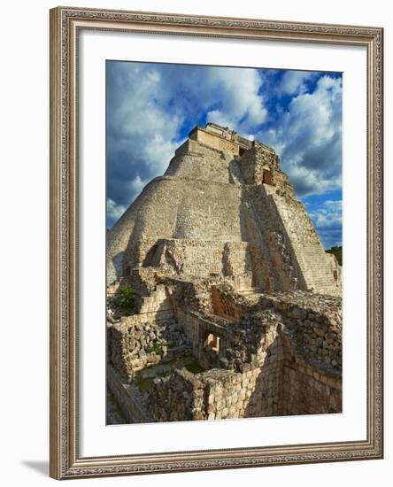 Pyramid of the Magician, Mayan Archaeological Site, Uxmal, Yucatan State, Mexico-null-Framed Photographic Print