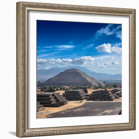 Pyramid of the Sun. Teotihuacan. Mexico. View from the Pyramid of the Moon.-f9photos-Framed Photographic Print