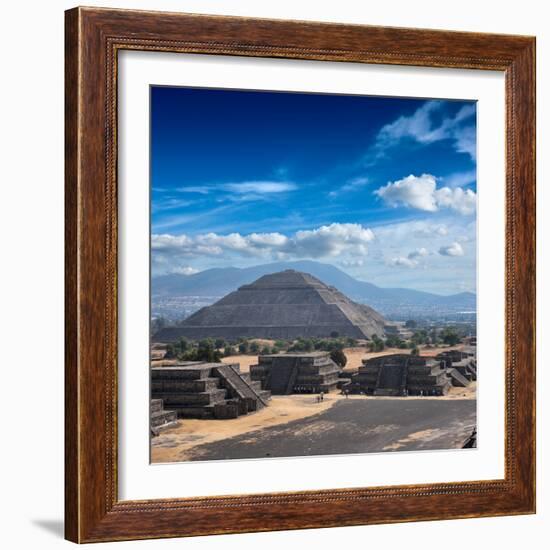 Pyramid of the Sun. Teotihuacan. Mexico. View from the Pyramid of the Moon.-f9photos-Framed Photographic Print