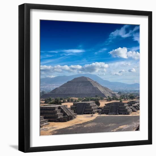 Pyramid of the Sun. Teotihuacan. Mexico. View from the Pyramid of the Moon.-f9photos-Framed Photographic Print