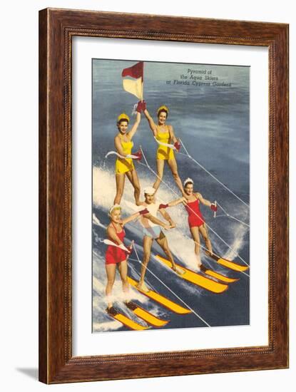 Pyramid of Water Skiers, Cypress Gardens, Florida-null-Framed Premium Giclee Print