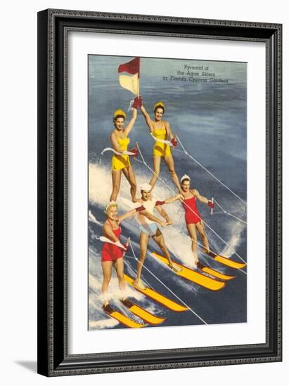 Pyramid of Water Skiers, Cypress Gardens, Florida-null-Framed Premium Giclee Print