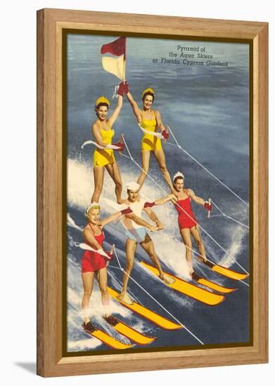 Pyramid of Water Skiers, Cypress Gardens, Florida-null-Framed Stretched Canvas