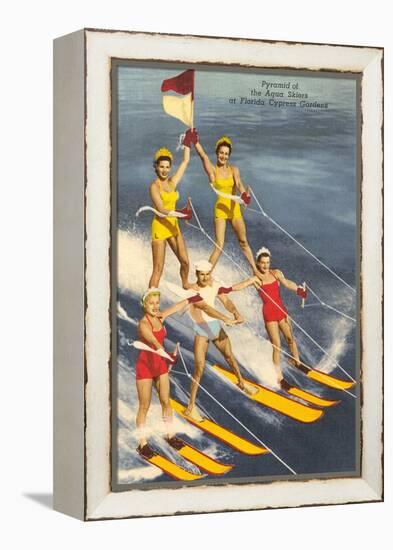 Pyramid of Water Skiers, Cypress Gardens, Florida-null-Framed Stretched Canvas