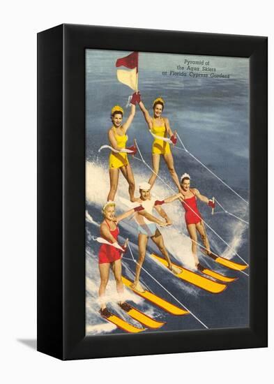 Pyramid of Water Skiers, Cypress Gardens, Florida-null-Framed Stretched Canvas