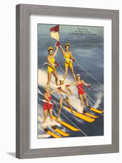 Pyramid of Water Skiers, Cypress Gardens, Florida-null-Framed Art Print