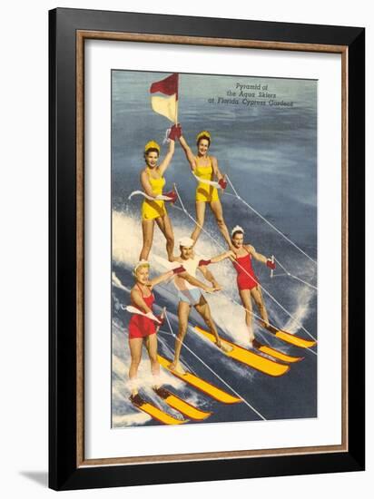 Pyramid of Water Skiers, Cypress Gardens, Florida-null-Framed Art Print