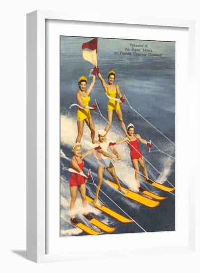Pyramid of Water Skiers, Cypress Gardens, Florida-null-Framed Art Print