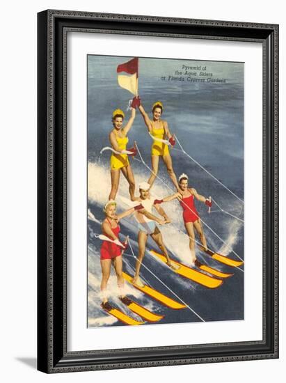 Pyramid of Water Skiers, Cypress Gardens, Florida-null-Framed Art Print