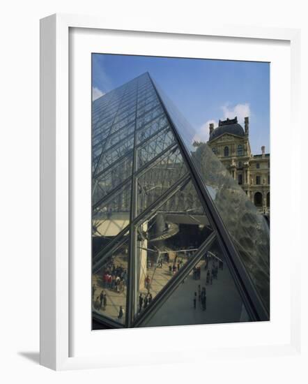 Pyramide and Palais Du Louvre, Musee Du Lourve, Paris, France, Europe-Nigel Francis-Framed Photographic Print
