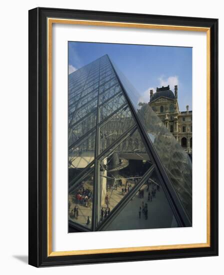 Pyramide and Palais Du Louvre, Musee Du Lourve, Paris, France, Europe-Nigel Francis-Framed Photographic Print