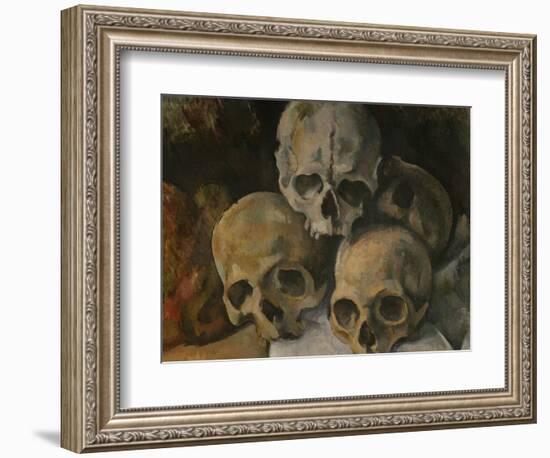 Pyramide de cranes-A pyramid of skulls, 1898-1900 Canvas 39 x 46 cm.-Paul Cezanne-Framed Giclee Print