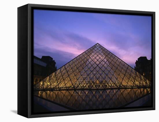 Pyramide Du Louvre Illuminated at Dusk, Musee Du Lourve, Paris, France, Europe-Nigel Francis-Framed Premier Image Canvas