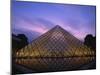 Pyramide Du Louvre Illuminated at Dusk, Musee Du Lourve, Paris, France, Europe-Nigel Francis-Mounted Photographic Print
