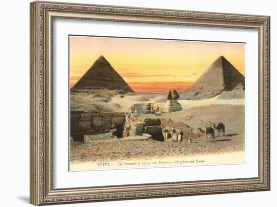 Pyramids and Sphinx, Egypt-null-Framed Premium Giclee Print