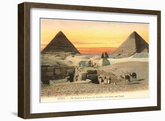 Pyramids and Sphinx, Egypt-null-Framed Premium Giclee Print