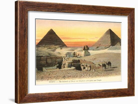 Pyramids and Sphinx, Egypt-null-Framed Premium Giclee Print