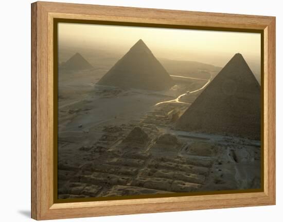 Pyramids at Giza, Giza Plateau, Egypt-Kenneth Garrett-Framed Premier Image Canvas