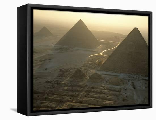 Pyramids at Giza, Giza Plateau, Egypt-Kenneth Garrett-Framed Premier Image Canvas
