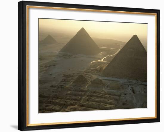 Pyramids at Giza, Giza Plateau, Egypt-Kenneth Garrett-Framed Photographic Print