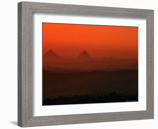 Pyramids at Giza, Giza Plateau, Egypt-Kenneth Garrett-Framed Photographic Print