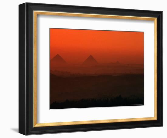 Pyramids at Giza, Giza Plateau, Egypt-Kenneth Garrett-Framed Photographic Print