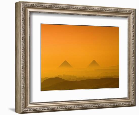 Pyramids at Giza, Khafre, Menkaure, Giza Plateau, Egypt-Kenneth Garrett-Framed Photographic Print