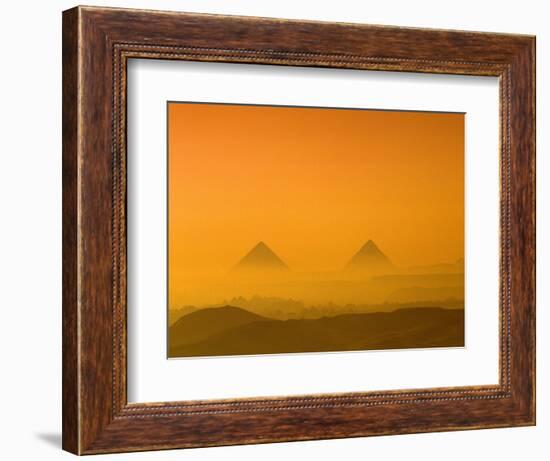 Pyramids at Giza, Khafre, Menkaure, Giza Plateau, Egypt-Kenneth Garrett-Framed Photographic Print