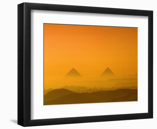 Pyramids at Giza, Khafre, Menkaure, Giza Plateau, Egypt-Kenneth Garrett-Framed Photographic Print