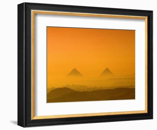 Pyramids at Giza, Khafre, Menkaure, Giza Plateau, Egypt-Kenneth Garrett-Framed Photographic Print