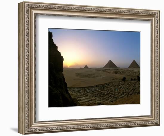 Pyramids at Giza, Menkaure, Khufu, Khafre, Egypt-Kenneth Garrett-Framed Photographic Print