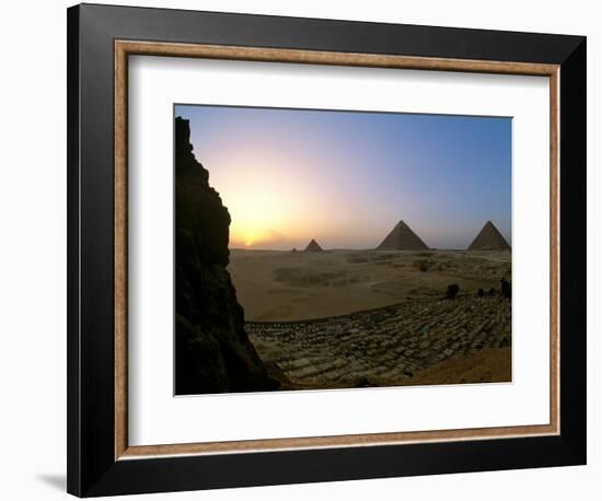 Pyramids at Giza, Menkaure, Khufu, Khafre, Egypt-Kenneth Garrett-Framed Photographic Print