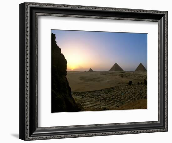 Pyramids at Giza, Menkaure, Khufu, Khafre, Egypt-Kenneth Garrett-Framed Photographic Print