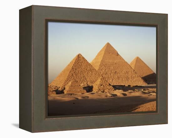 Pyramids at Sunset, Giza, Unesco World Heritage Site, Near Cairo, Egypt, North Africa, Africa-Doug Traverso-Framed Premier Image Canvas