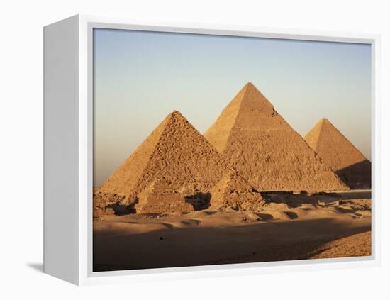 Pyramids at Sunset, Giza, Unesco World Heritage Site, Near Cairo, Egypt, North Africa, Africa-Doug Traverso-Framed Premier Image Canvas