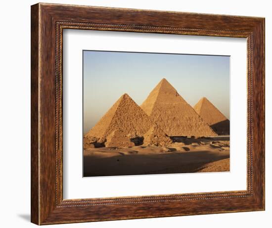 Pyramids at Sunset, Giza, Unesco World Heritage Site, Near Cairo, Egypt, North Africa, Africa-Doug Traverso-Framed Photographic Print