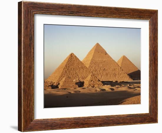 Pyramids at Sunset, Giza, Unesco World Heritage Site, Near Cairo, Egypt, North Africa, Africa-Doug Traverso-Framed Photographic Print