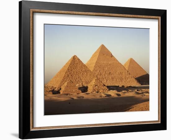 Pyramids at Sunset, Giza, Unesco World Heritage Site, Near Cairo, Egypt, North Africa, Africa-Doug Traverso-Framed Photographic Print