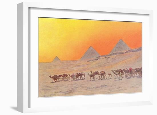 Pyramids, Camels, Egypt-null-Framed Premium Giclee Print