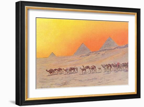 Pyramids, Camels, Egypt-null-Framed Premium Giclee Print