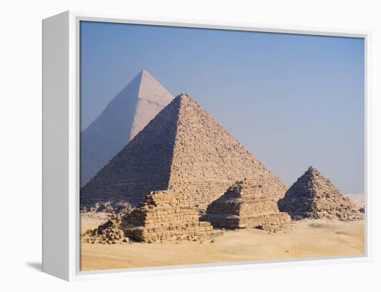 Pyramids of Giza, Giza, UNESCO World Heritage Site, Near Cairo, Egypt, North Africa, Africa-Schlenker Jochen-Framed Premier Image Canvas
