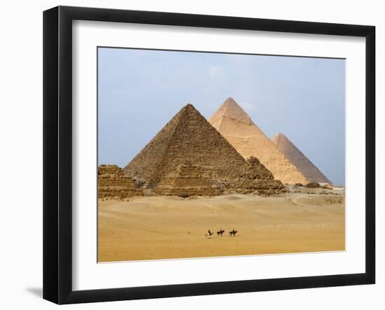 Pyramids of Giza, Giza, UNESCO World Heritage Site, Near Cairo, Egypt, North Africa, Africa-Schlenker Jochen-Framed Photographic Print