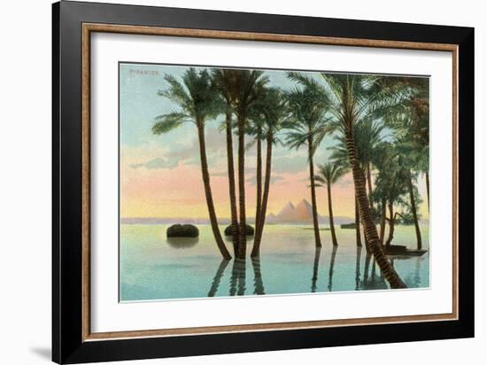 Pyramids Seen from the Nile-null-Framed Art Print