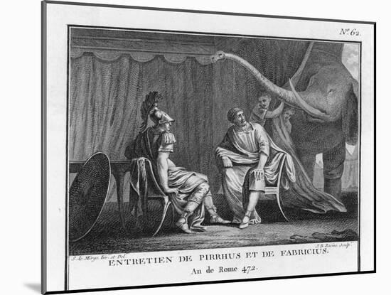 Pyrrhus King of Epirus Invading Italy Seeks to Impress the Roman Ambassador with His Elephants-Augustyn Mirys-Mounted Art Print