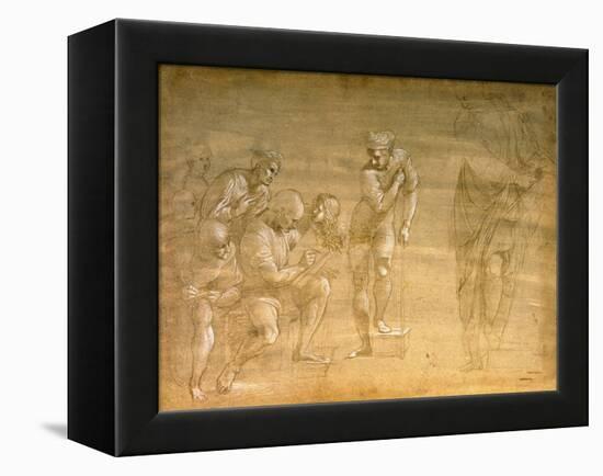 Pythagoras, Drawing for the "School of Athens" Fresco-Raphael-Framed Premier Image Canvas