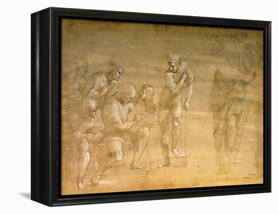 Pythagoras, Drawing for the "School of Athens" Fresco-Raphael-Framed Premier Image Canvas