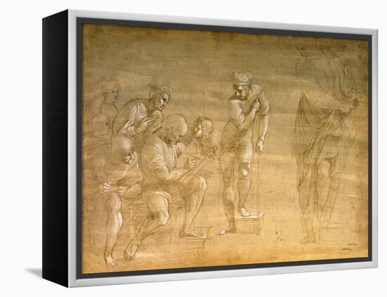 Pythagoras, Drawing for the "School of Athens" Fresco-Raphael-Framed Premier Image Canvas